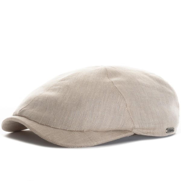 Wigens Newsboy Slim Cap Leinen Sand