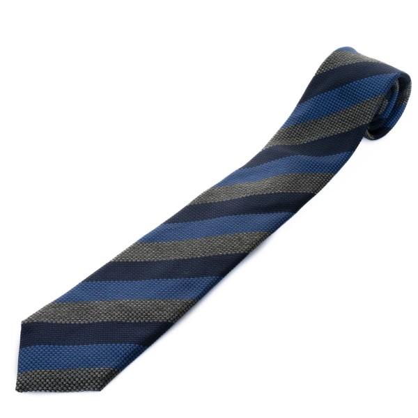 Hemley Krawatte Blau-Oliv Gestreift