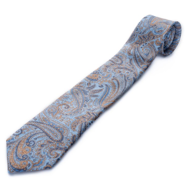 Hemley Krawatte Seide Paisley Hellblau