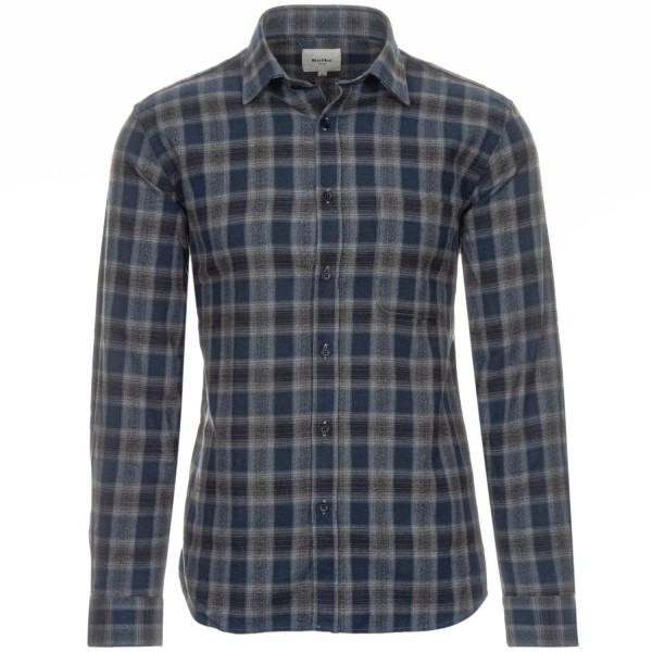 Koike Flannel Shirt Blue-Grey Checked