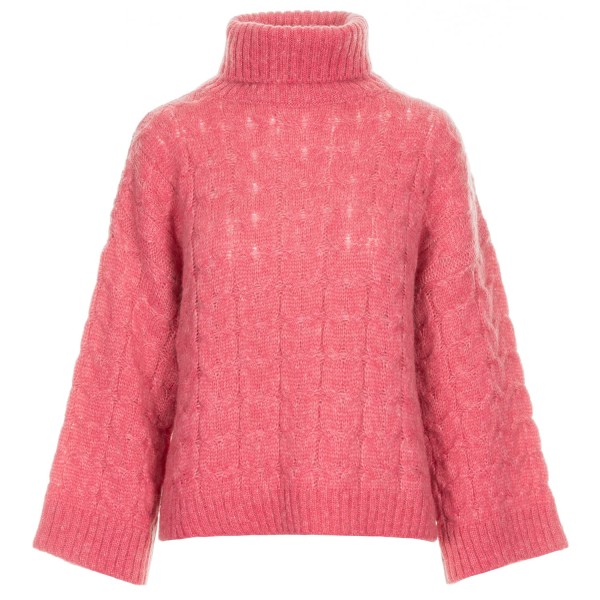 Floor turtleneck knitted jumper cable knit