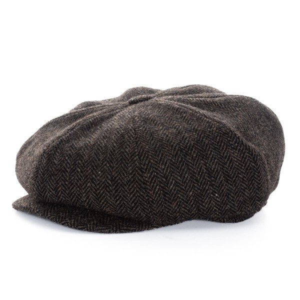 Wigens Baker Boy Cap Herringbone Braun