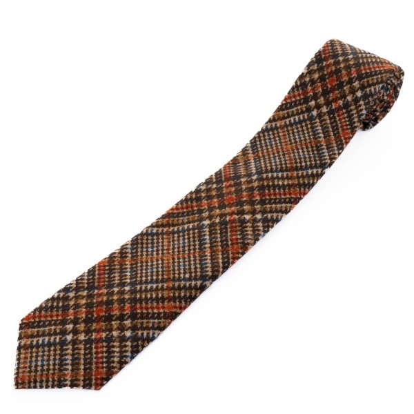 Hemley Tie Checkered Brown Olive