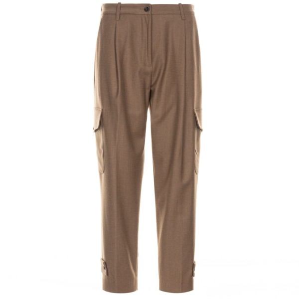 nine:inthe:morning 7/8 Cargo Trousers Sophie Wool Camel