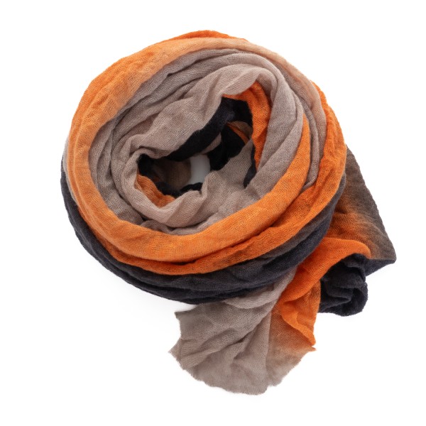 Phil Petter Cashmere Scarf Orange Striped