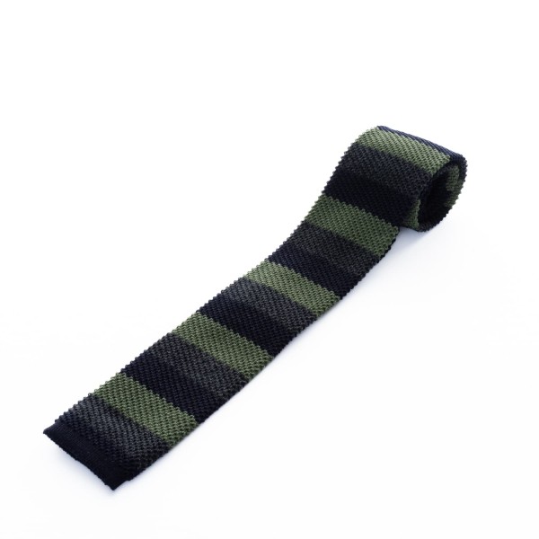 Ascot Knit Necktie Striped