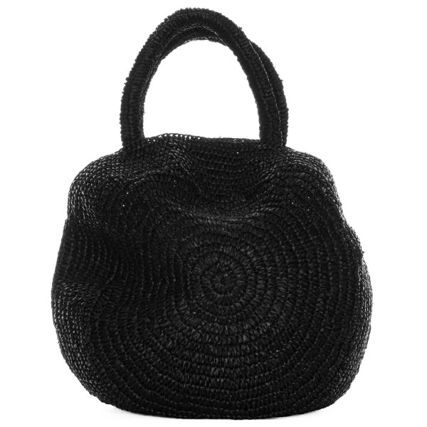 Liviana Conti black straw handbag