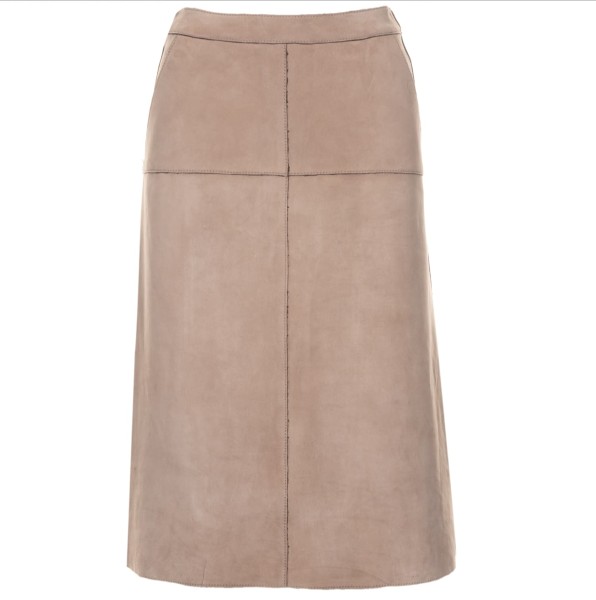 The Jackie Leathers Midi Skirt Melissa Taupe