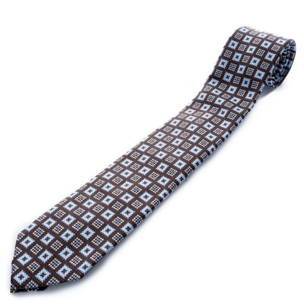 Hemley Necktie Silk Brown Chequered