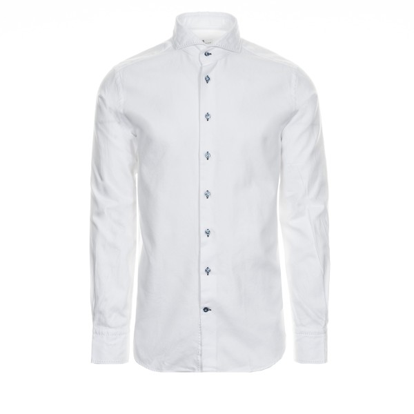 Emanuel Berg Twill Shirt White Modern Fit