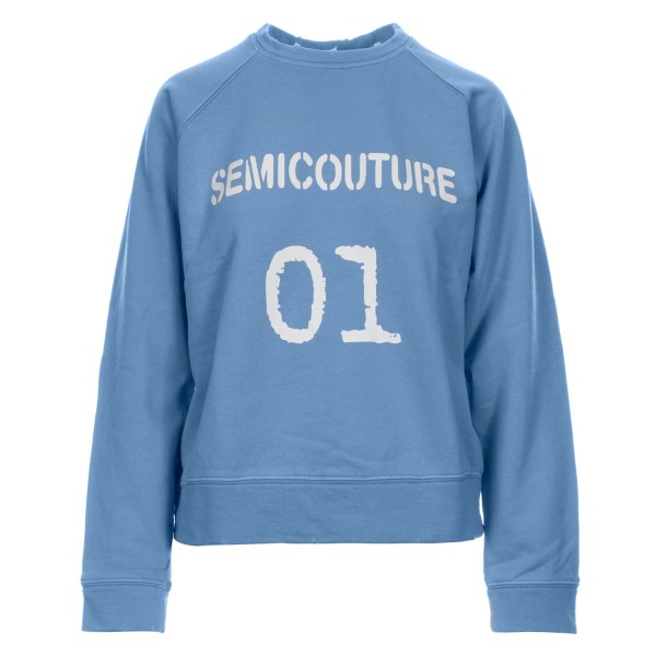 Semicouture Cotton Logo Sweater