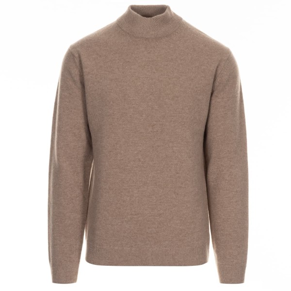 Borelio knitted jumper stand-up collar beige